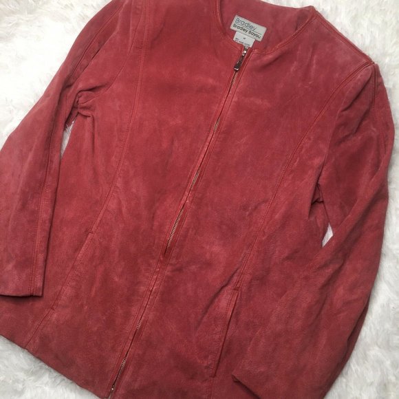 Bradley Bayou Jackets & Blazers - Bradley Bayou Medium Red Full Zip 100% Genuine Lea